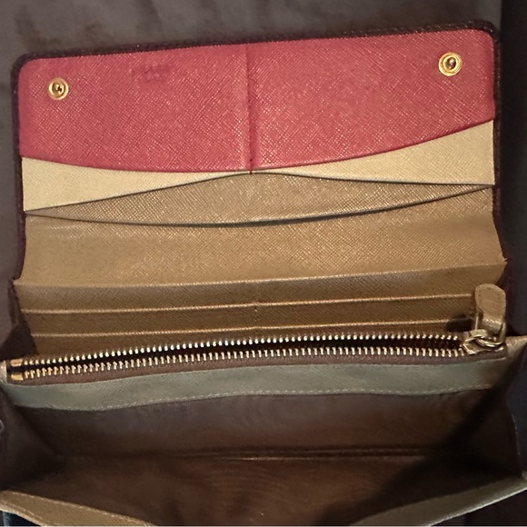 **Full inclusion Prada** Bordeaux/Multicolor Saffiano Leather Wallet - Picture 9 of 15